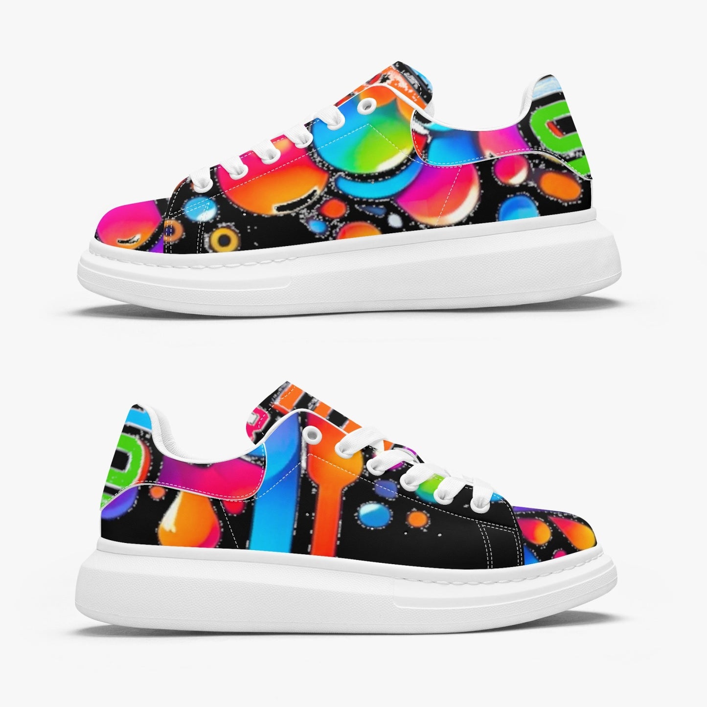 Unisex oversized leather tennis shoes