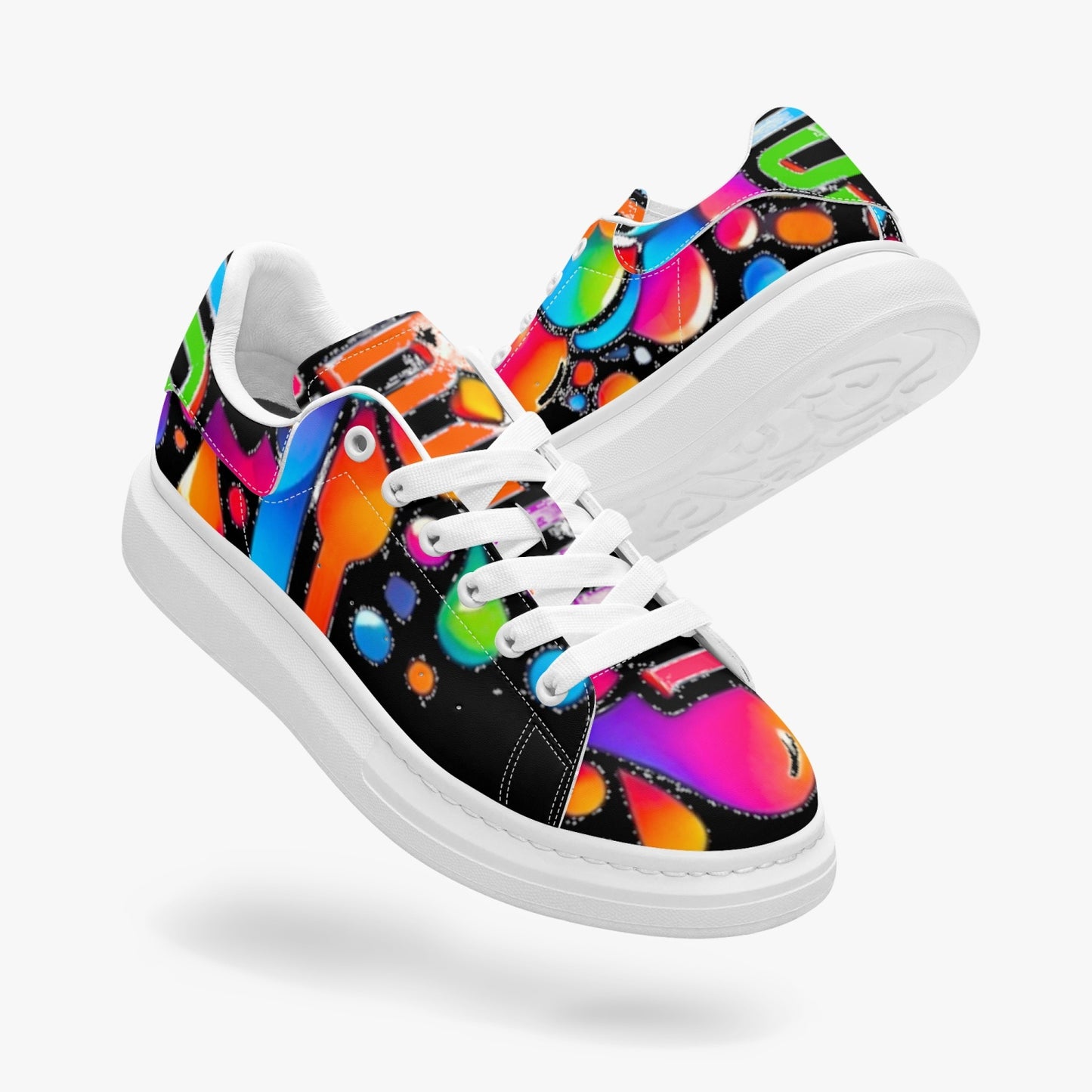 Unisex oversized leather tennis shoes