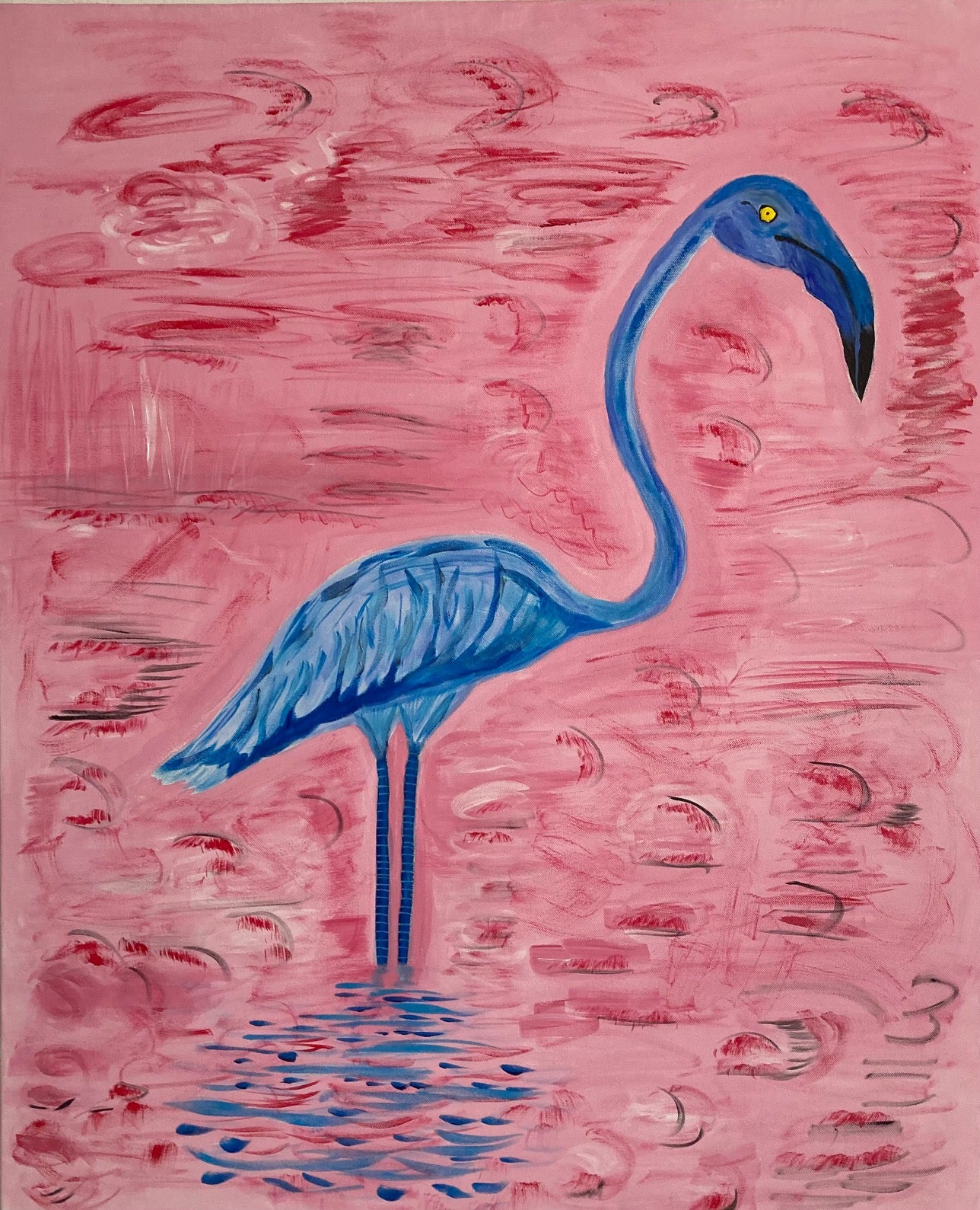 blue flamingo