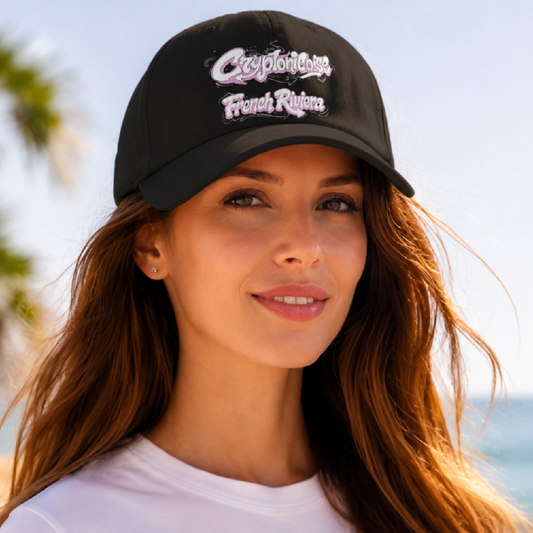 "Cryptoniçoise French Riviera" Cap — Pixel Riviera Chic