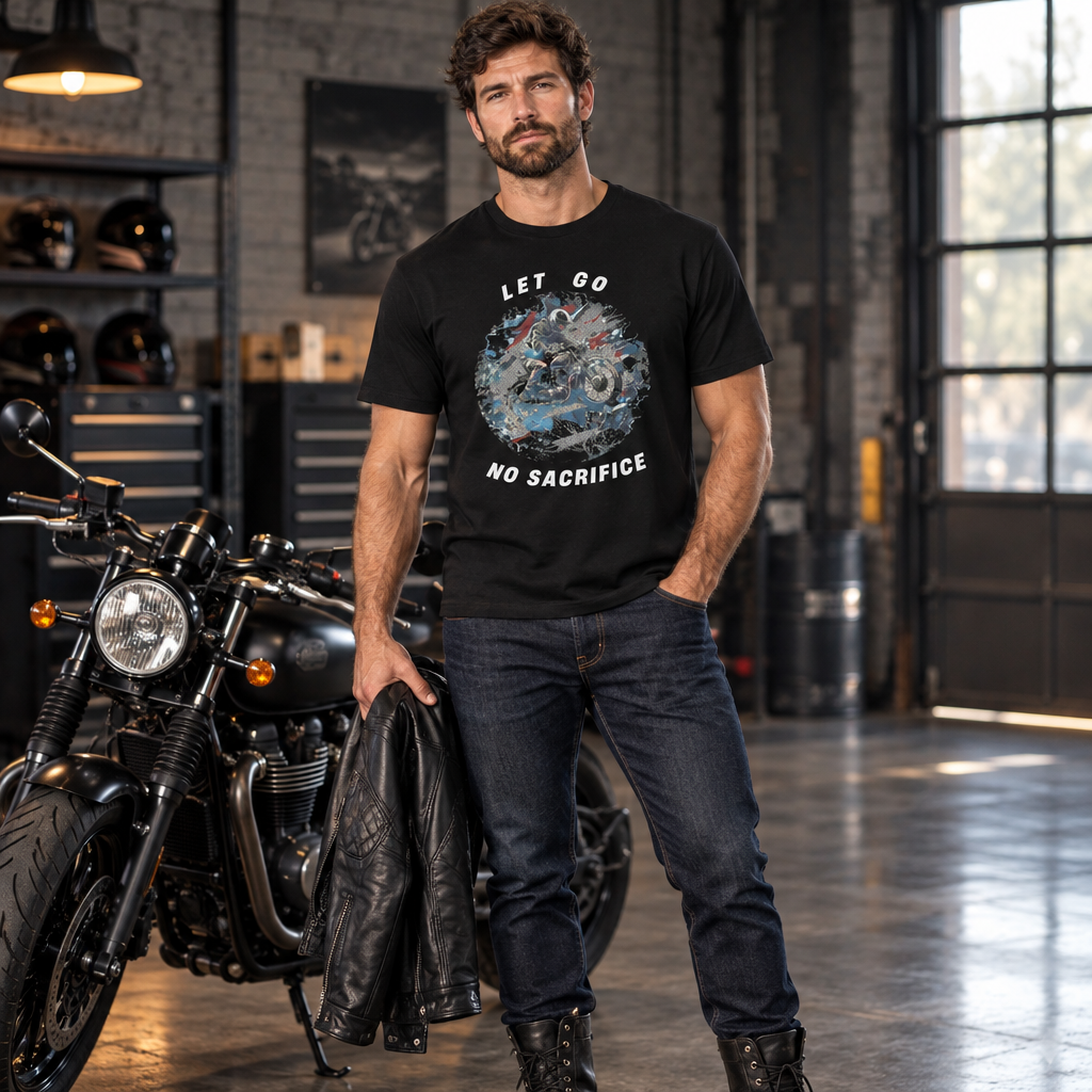 Homme style motard portant le t-shirt