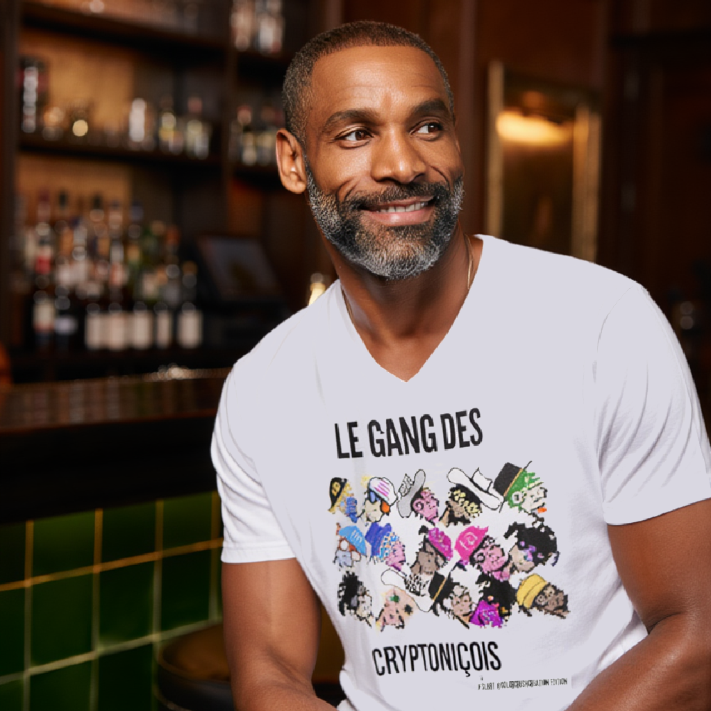Le Gang des Cryptoniçois  T-shirt Col V