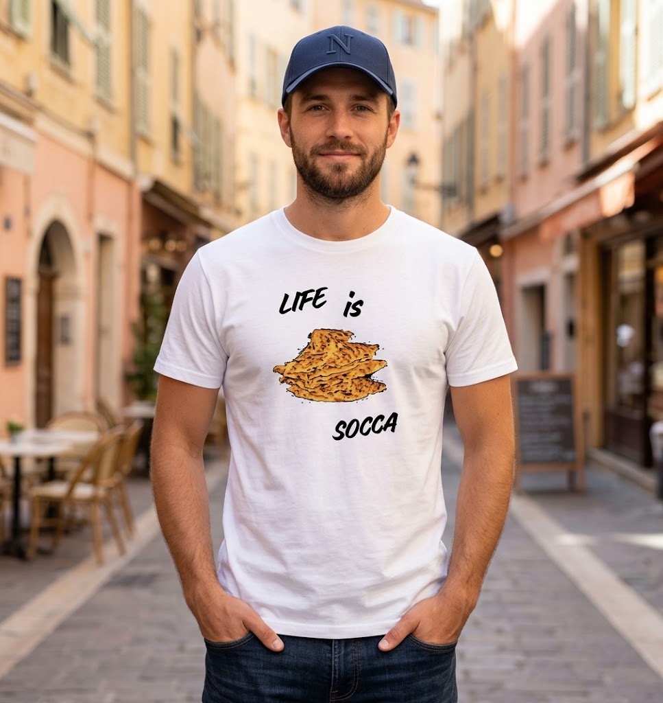 T-shirt Life is Socca L'amour de la Socca niçoise