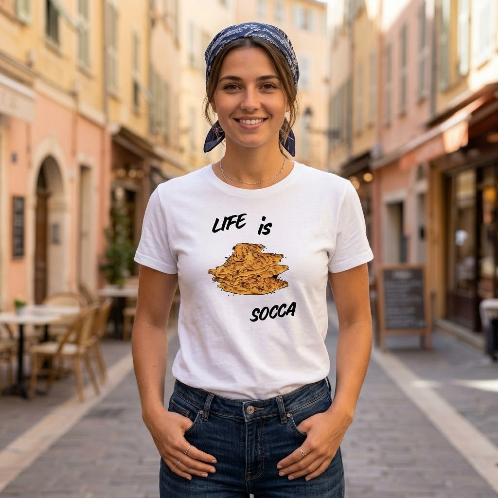 T-shirt Life is Socca L'amour de la Socca niçoise